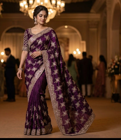 Exquisite Designer Heavy Embroidery Sarees for Unforgettable Weddings DesiColorClothing