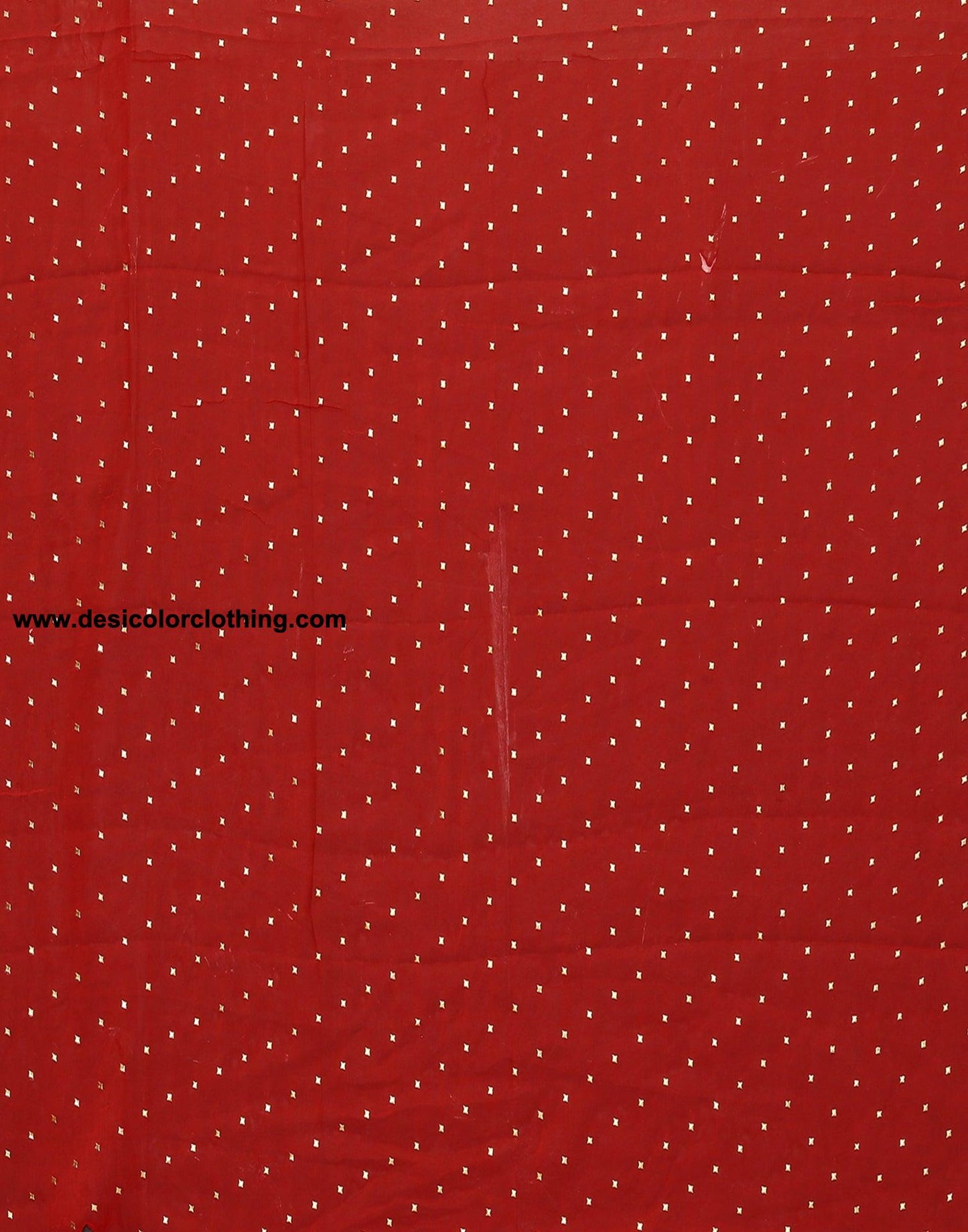 Red Chiffon Plain Saree