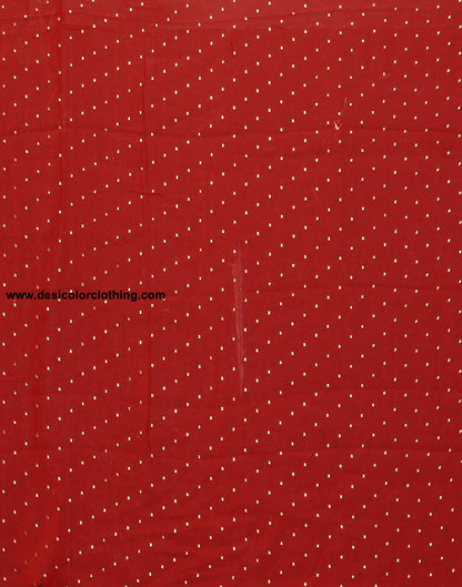 Red Chiffon Plain Saree