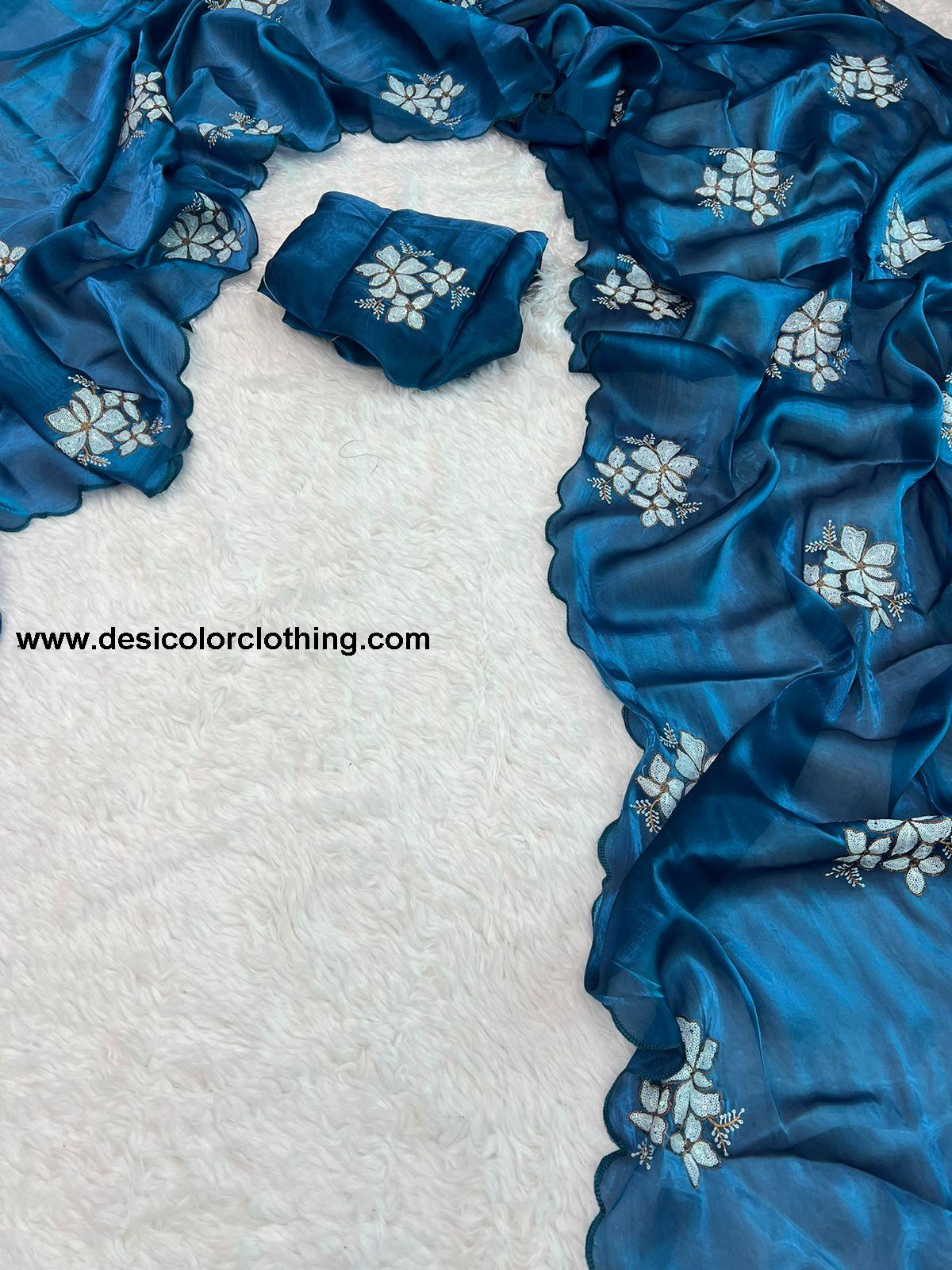 Pure Glass Jimmy Chu Chiffon Saree Collection*