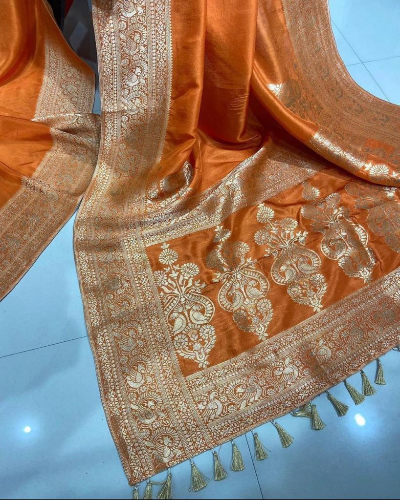 Product Image - Elegant Designer Banarasi Dola Silk Saree for Weddings & Festivals