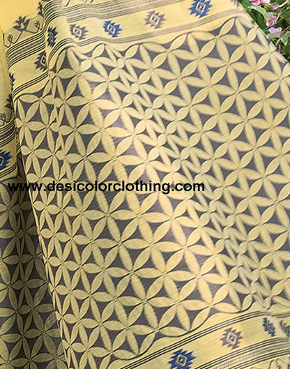 Yellow Silk Plain Sarees