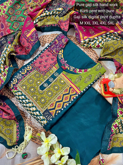Product Image - Designer Gajji Silk 3-Piece Suit Set – Perfect for Weddings & Festivals