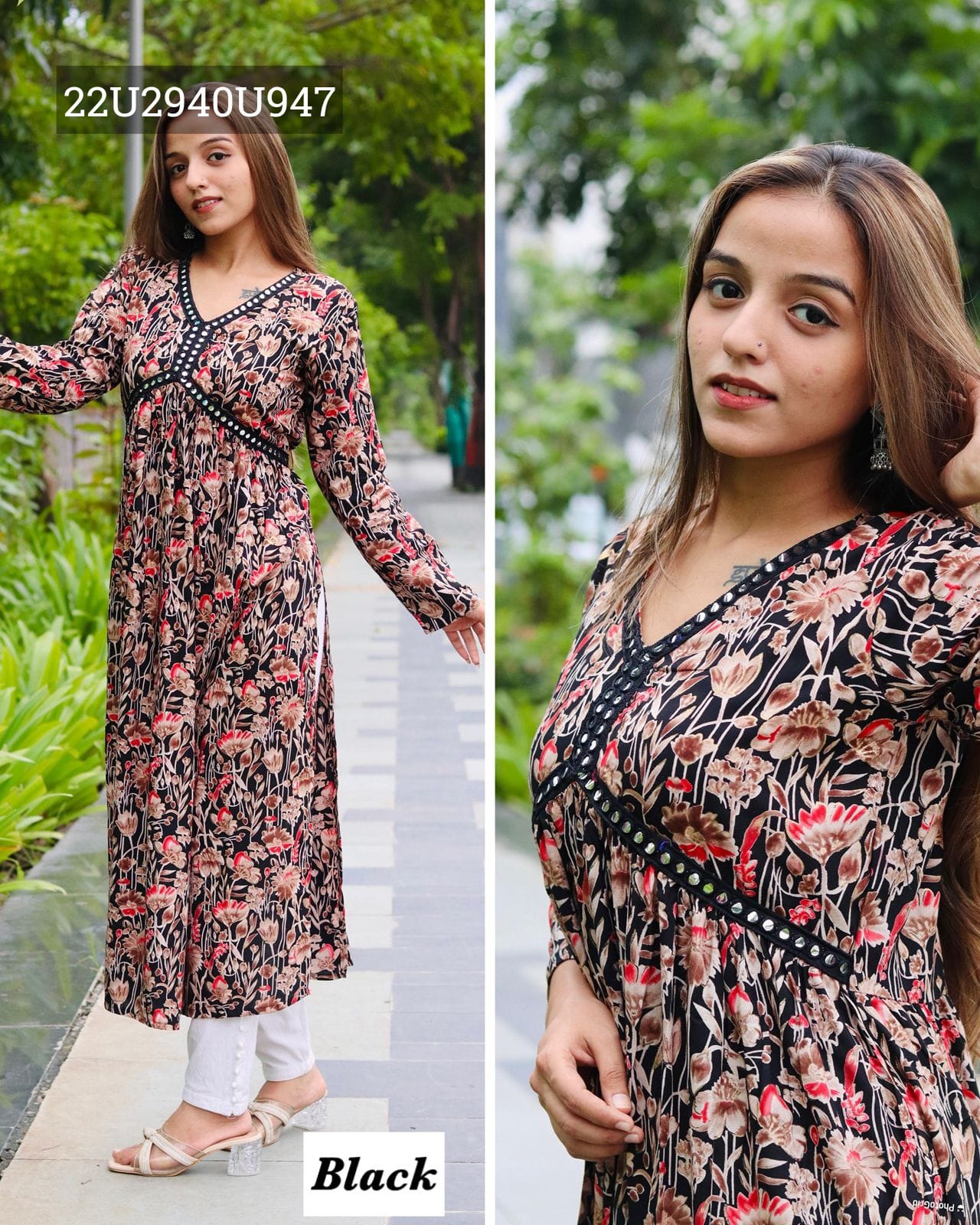 Product Image - Elegant Naira Cut Full Flair Dress