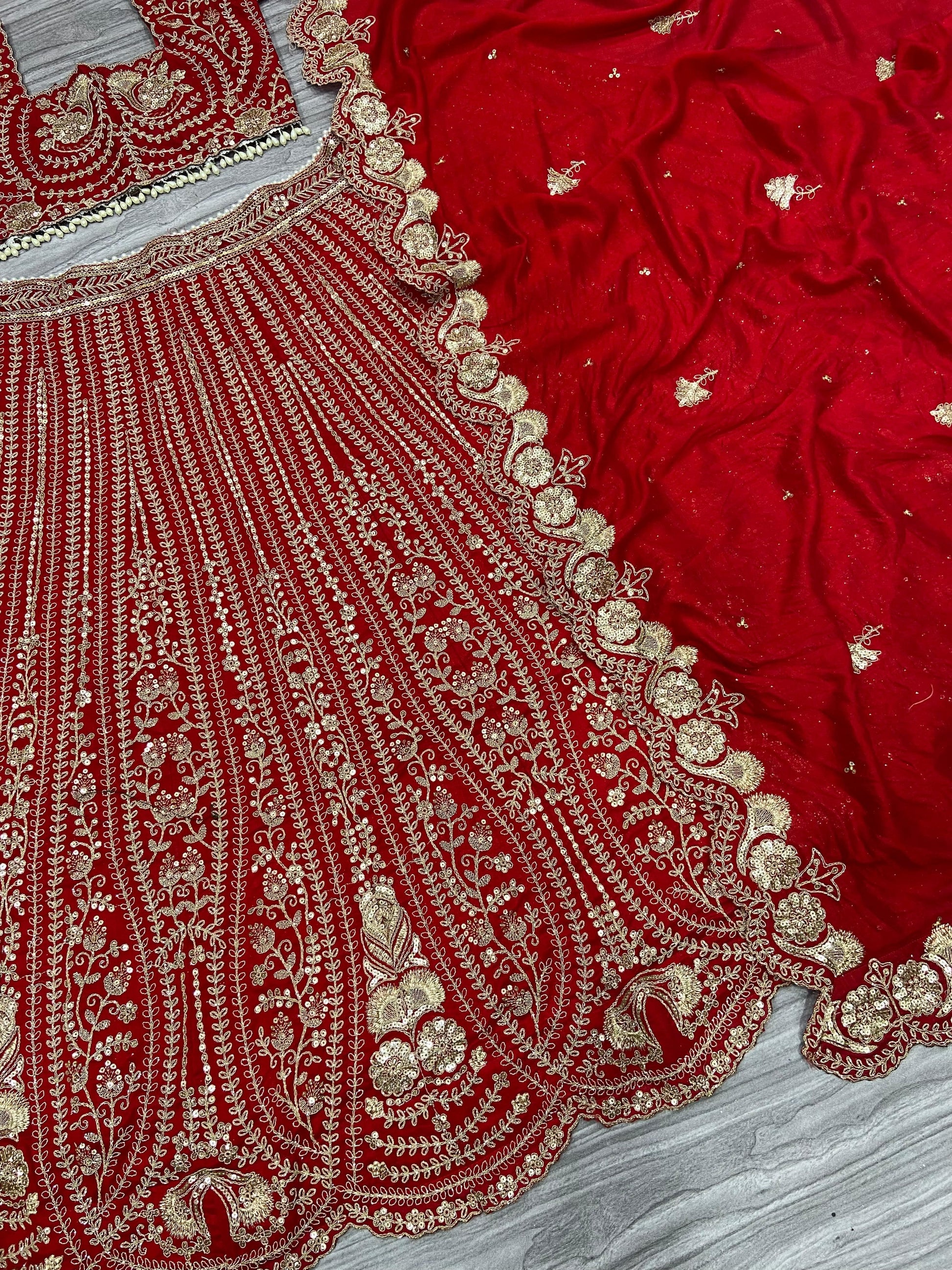 Product Image - Stunning Designer Lehenga Red