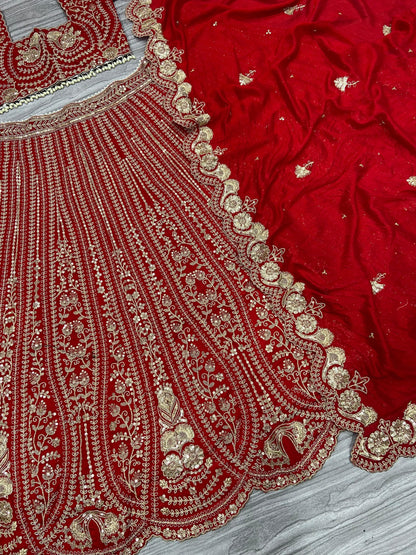Product Image - Stunning Designer Lehenga Red