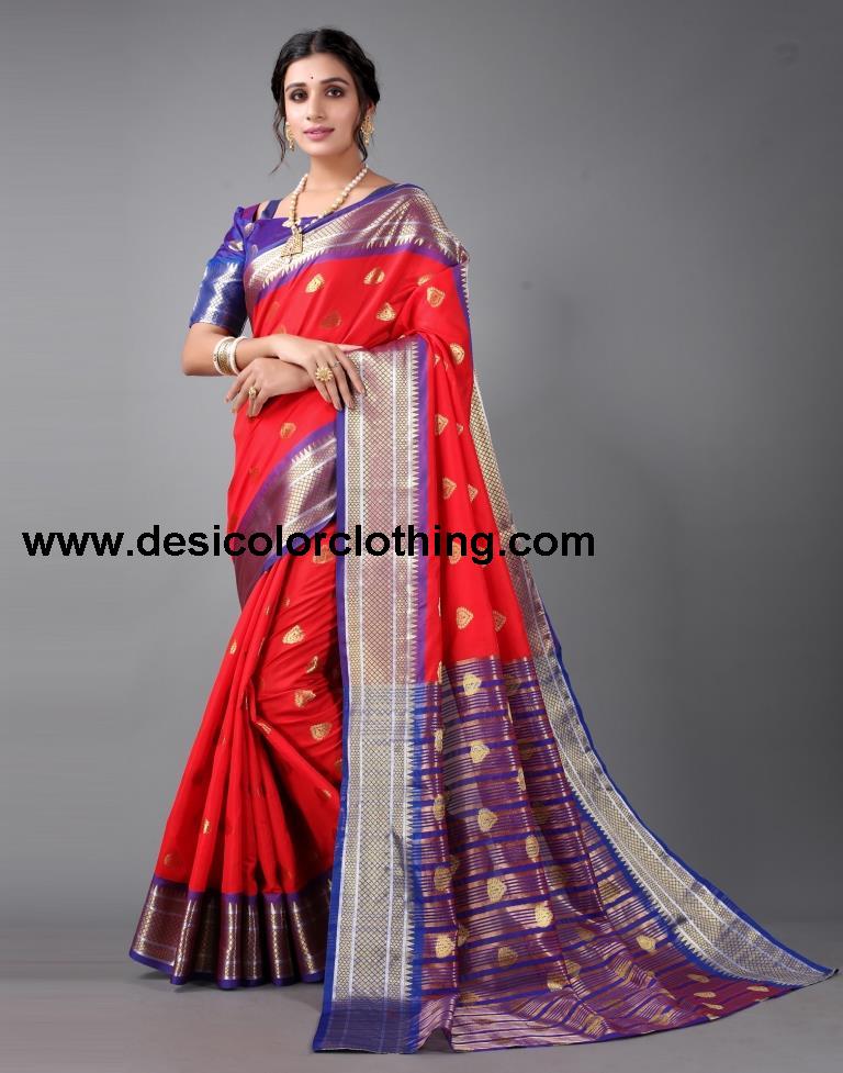 Red Banarasi Silk Saree