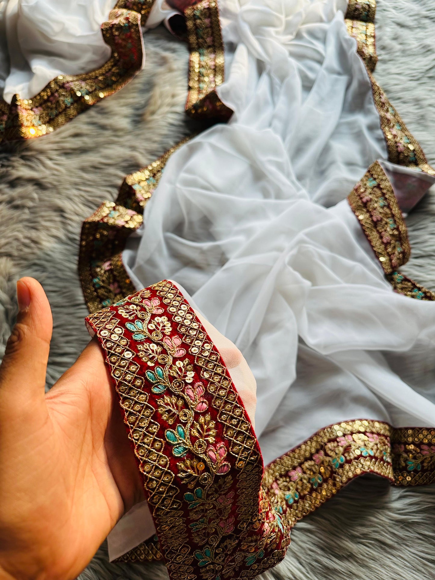 Pure Georgett silk saree