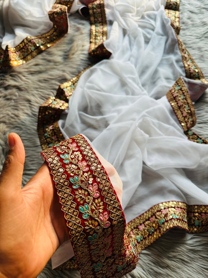 Pure Georgett silk saree