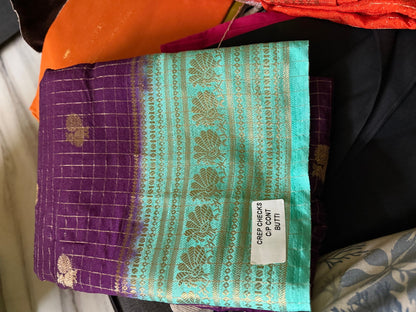 Product Image - Elegant Checks Pattu Saree - 2