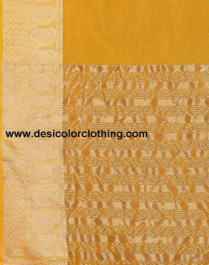Turmeric Yellow Plain Organza Saree