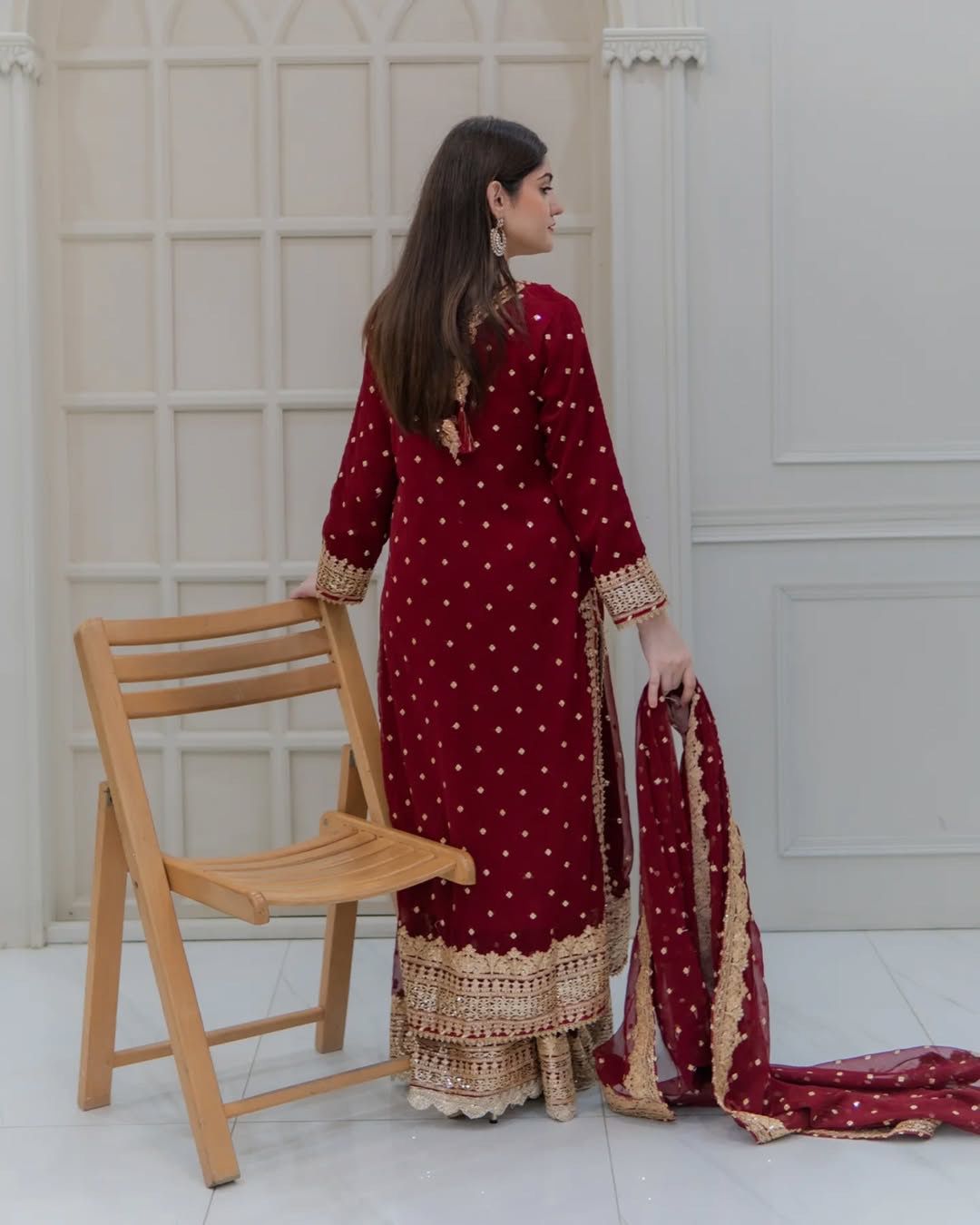 Product Image - Designer Georgette Festive Wedding Saree with Embroidery