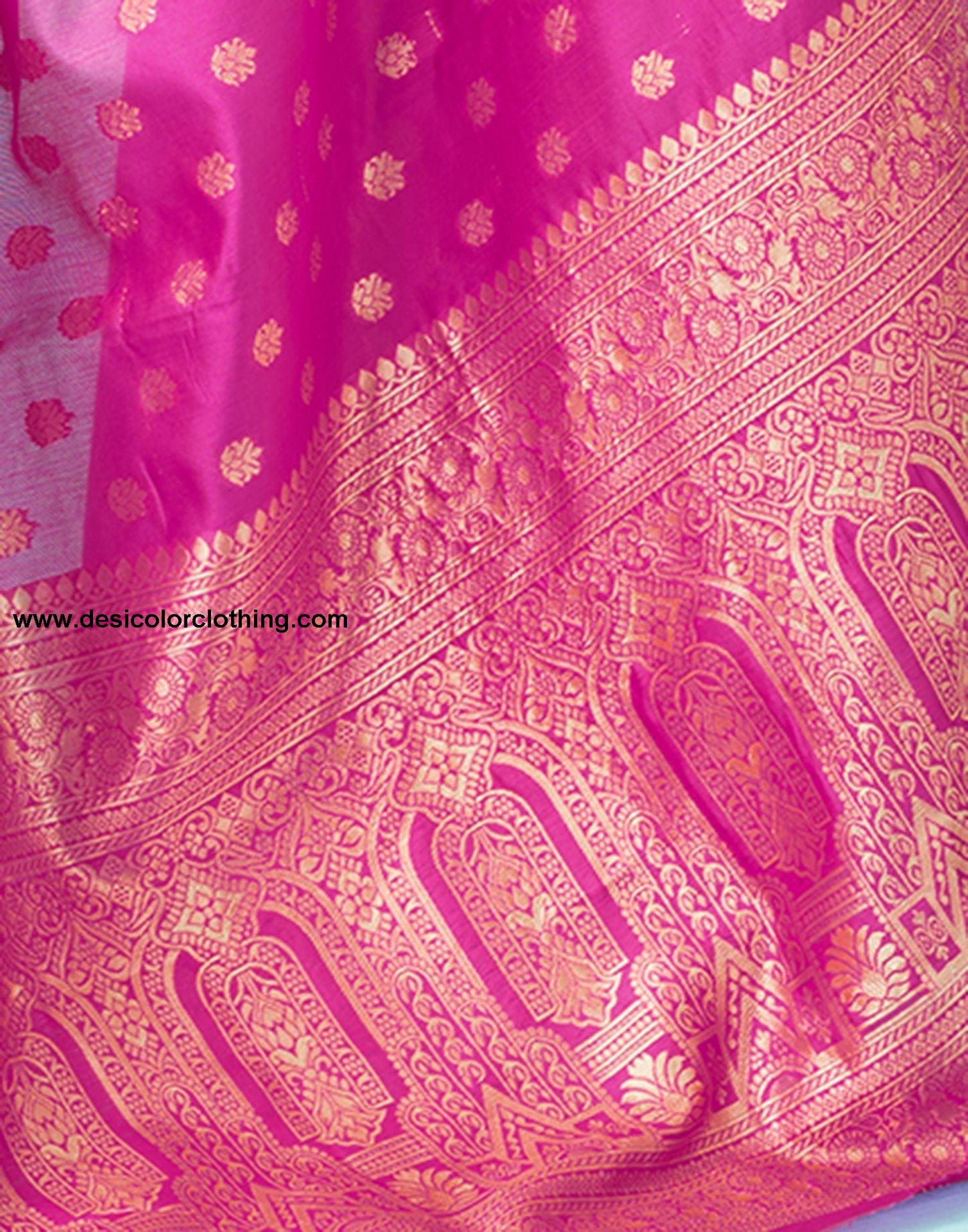 Rani Pink Jacquard Silk Saree