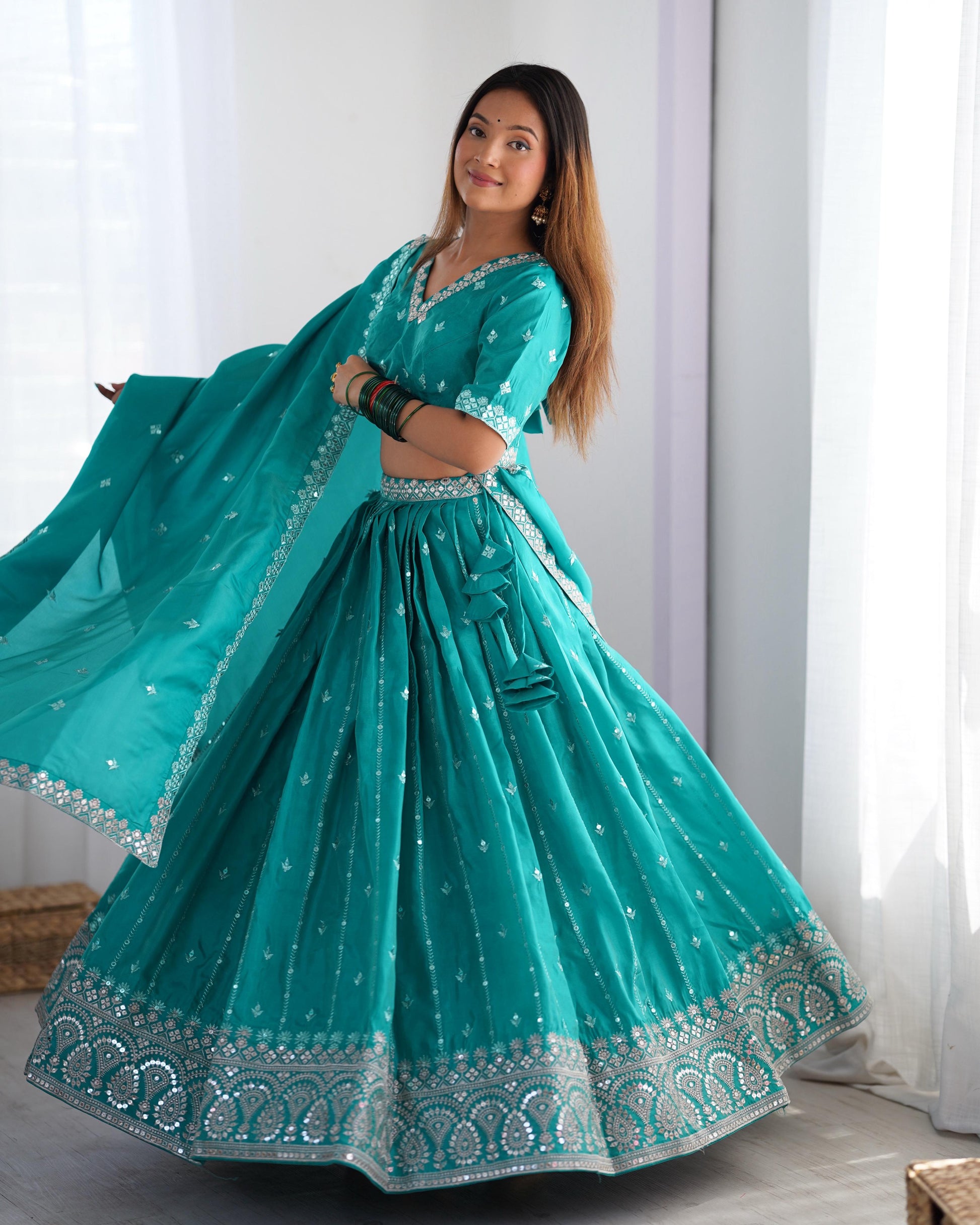Product Image - Designer Lehengha - Shimmer Silk, Festival Ready