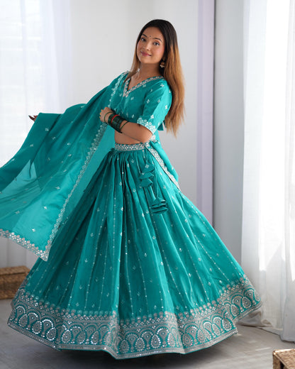 Product Image - Designer Lehengha - Shimmer Silk, Festival Ready