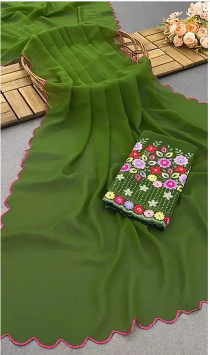 Product Image - Fancy georgette saree