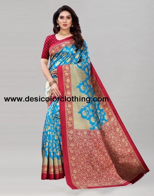 Sky Blue Banarasi Silk Saree | 1992S495