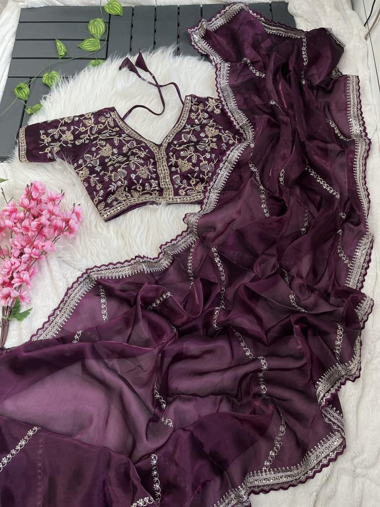 Jimmy Choo Designer Sarees with Stitched Blouse – Luxury Look