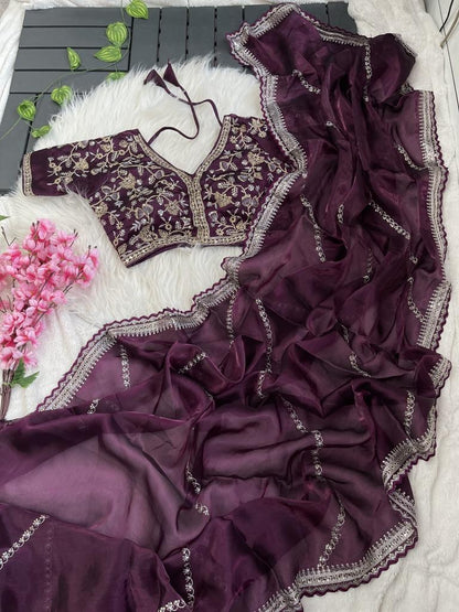 Jimmy Choo Designer Sarees with Stitched Blouse – Luxury Look