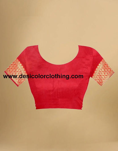 Red Jacquard Banarasi Silk Saree