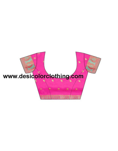 Pink Coloured Poly Silk Jacquard Partywear saree
