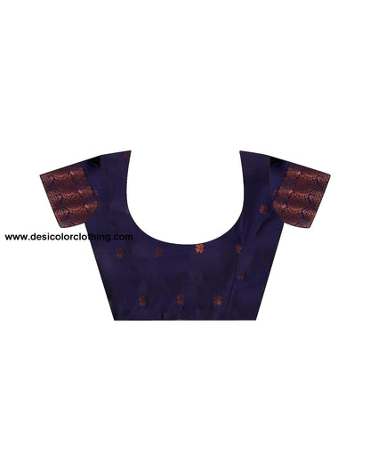 Blue Banarasi Silk Woven Saree