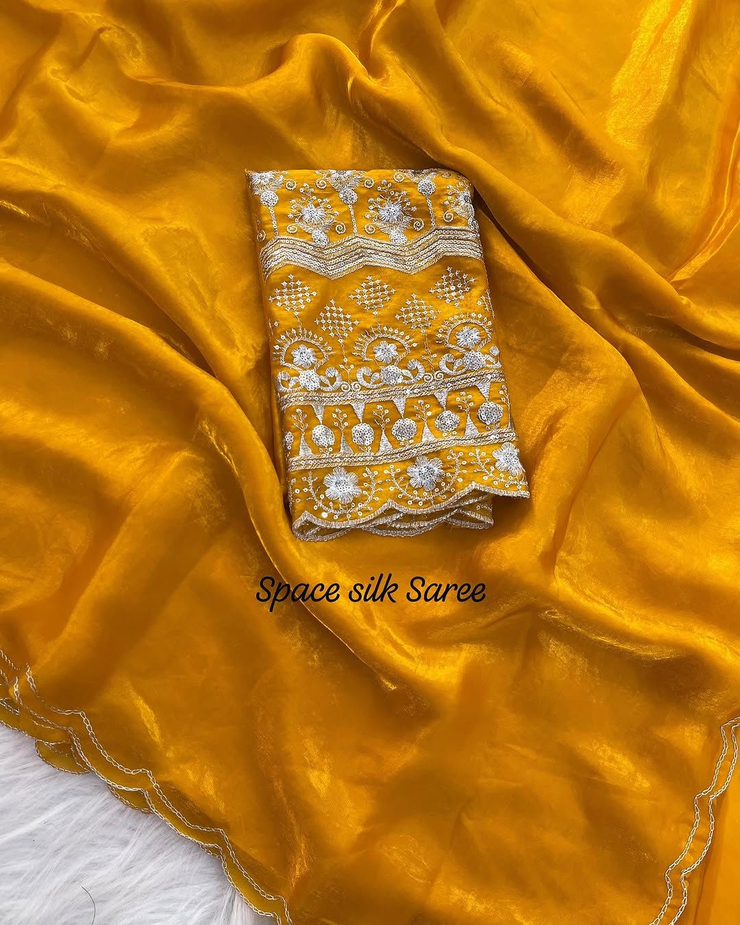 Product Image - Designer Silk Saree with Embroidery Work
