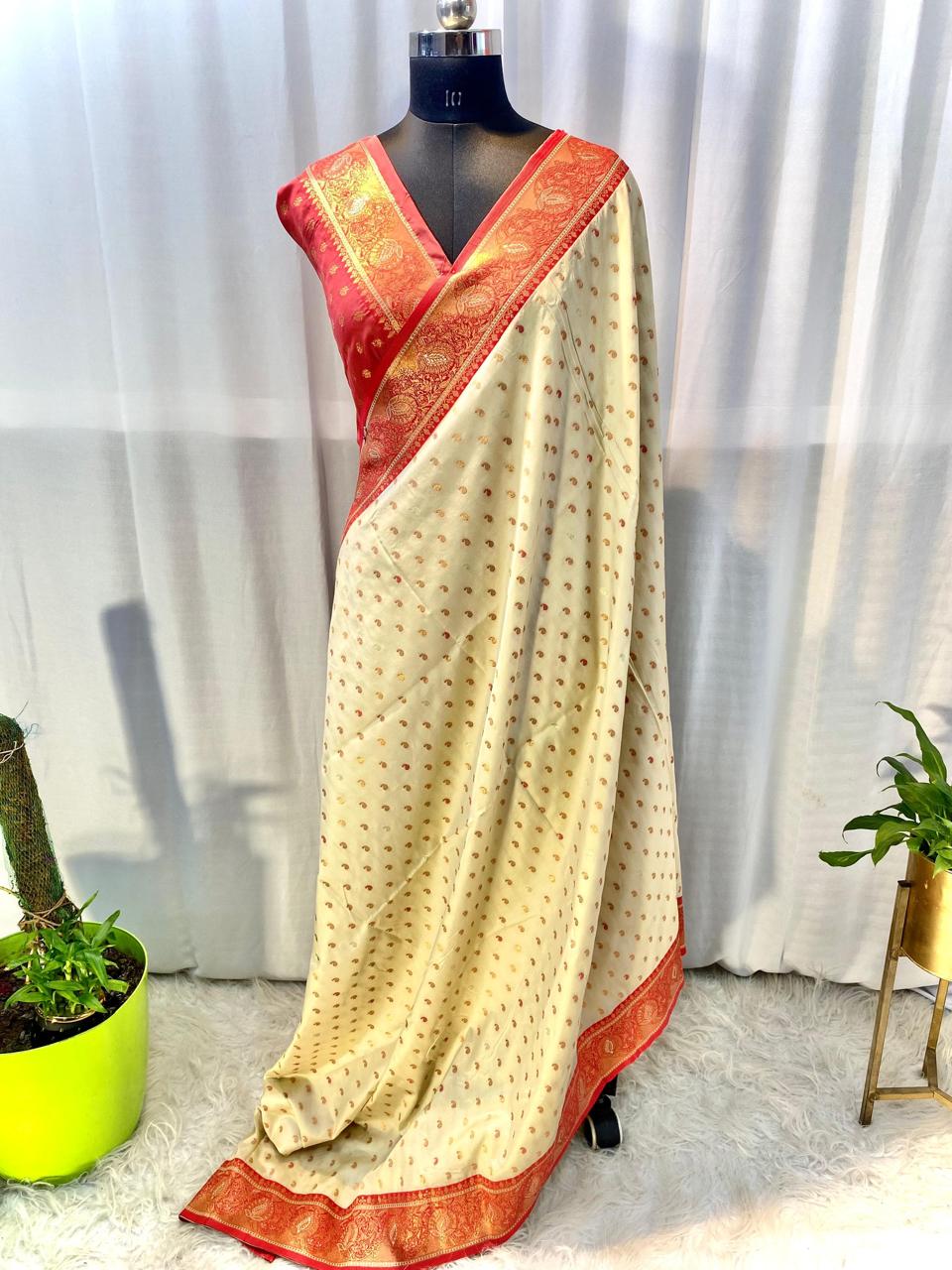 Product Image - Exquisite Pure Soft Paithani Silk Saree with Contrast Weaving Border
