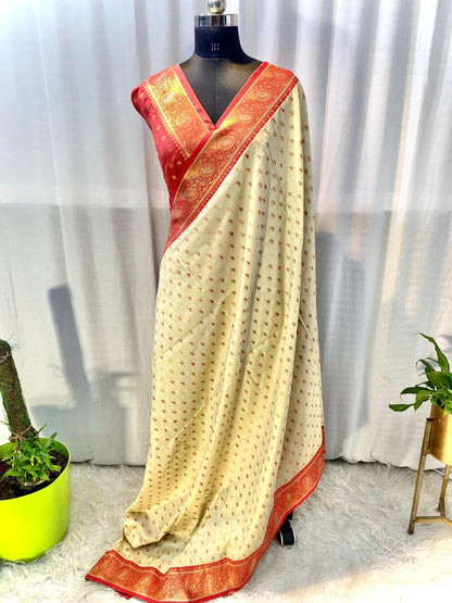 Product Image - Exquisite Pure Soft Paithani Silk Saree with Contrast Weaving Border