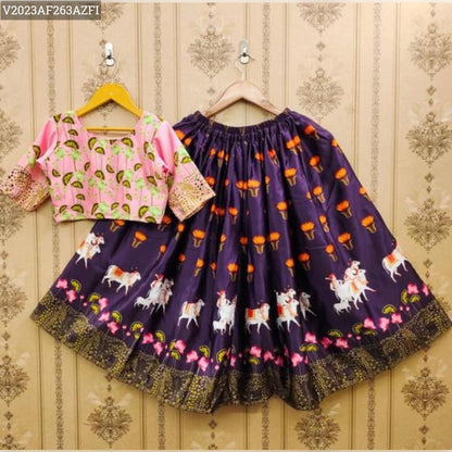 Product Image - Designer Kids Festive Wear - Printed Georgette Lehenga Choli