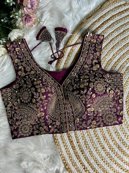 Product Image - Designer Bridal Blouse with Heavy Handwork