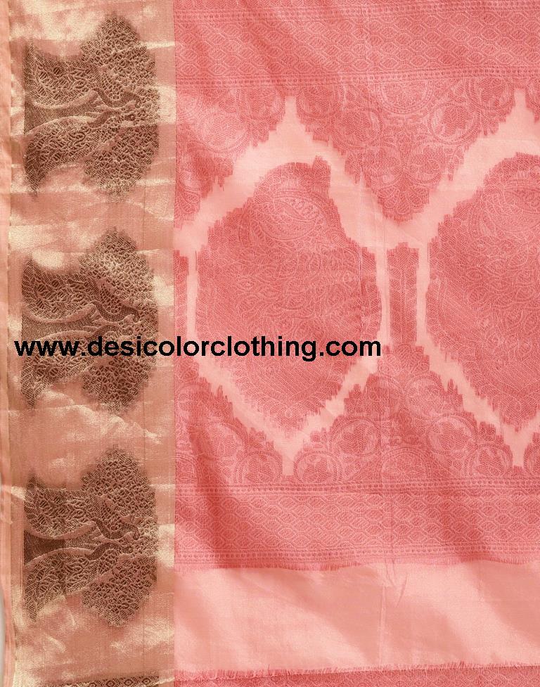 Rose Pink Organza Saree