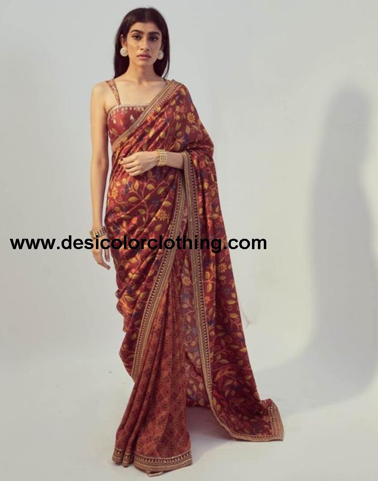 Red Georgette Saree