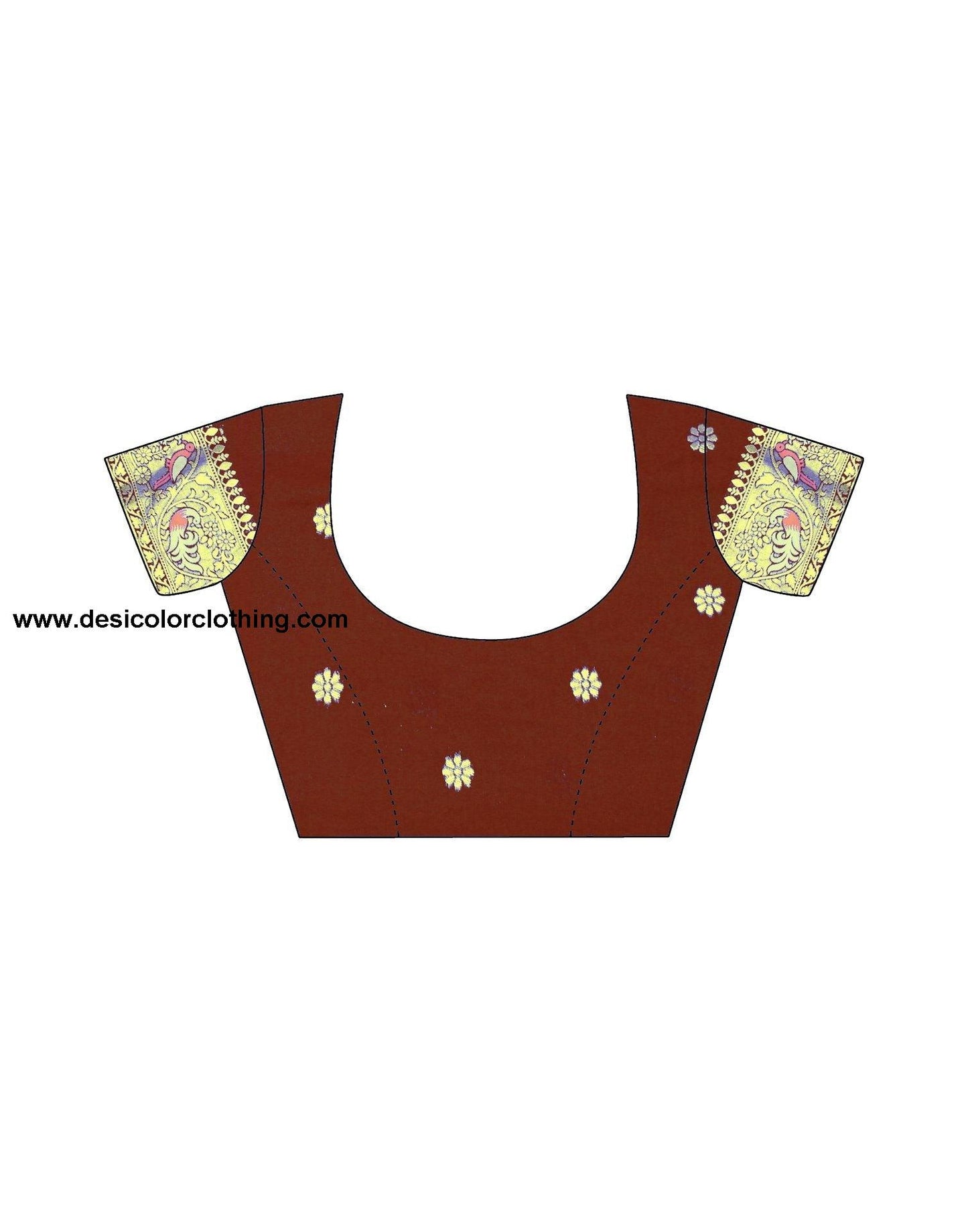 Brown Jacquard Silk Saree