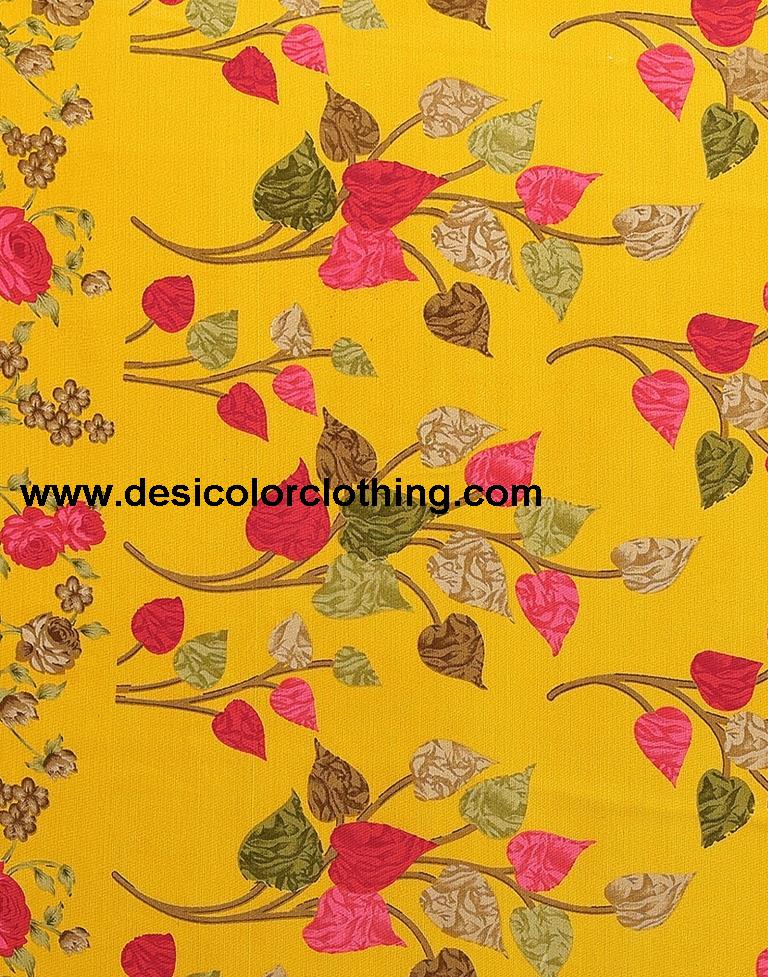 Turmeric Yellow Georgette Floral Printed Saree