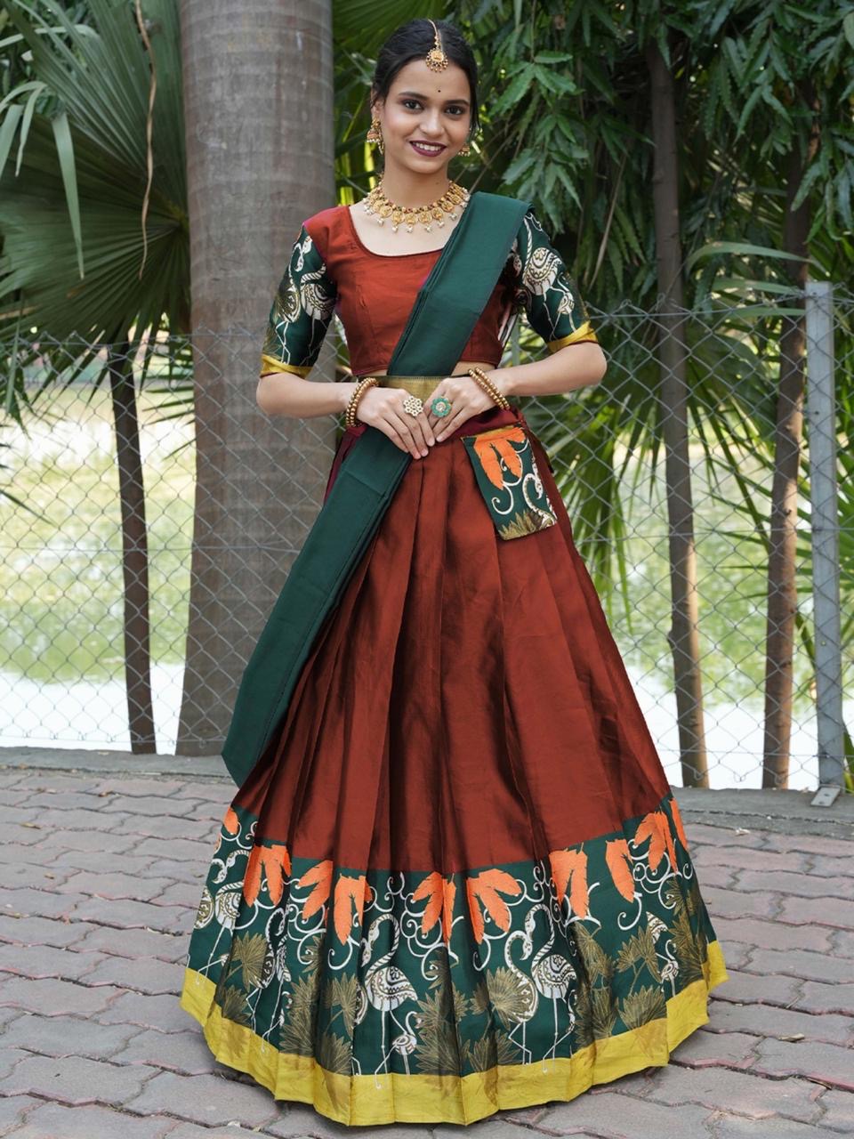 Traditional Semi-Stitched Lehengas | Elegant Wedding & Party Wear