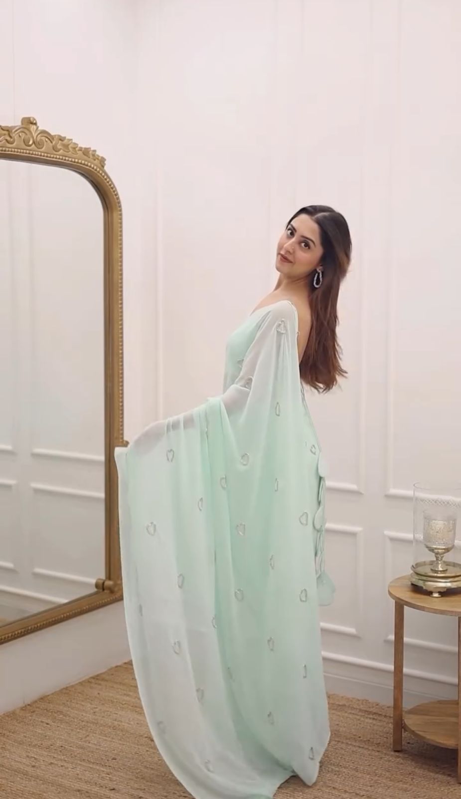 Product Image - Designer Soft Dola Foil Saree with Kalkamri Pattern - Ethnic Elegance