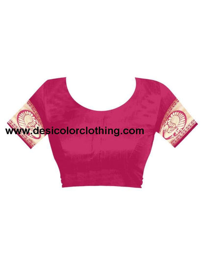 Rani Pink Banarasi Silk Saree