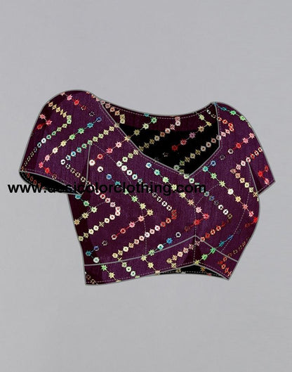 Purple Georgette Saree