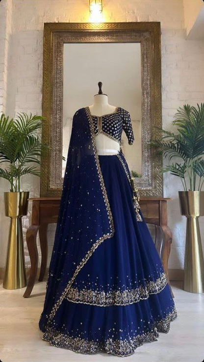 Product Image - Luxurious Designer Gajji Silk Suit & Banarasi Lehenga Choli for Festive & Wedding Wear