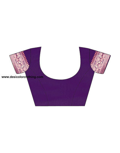 Dark Purple Jacquard Silk Saree