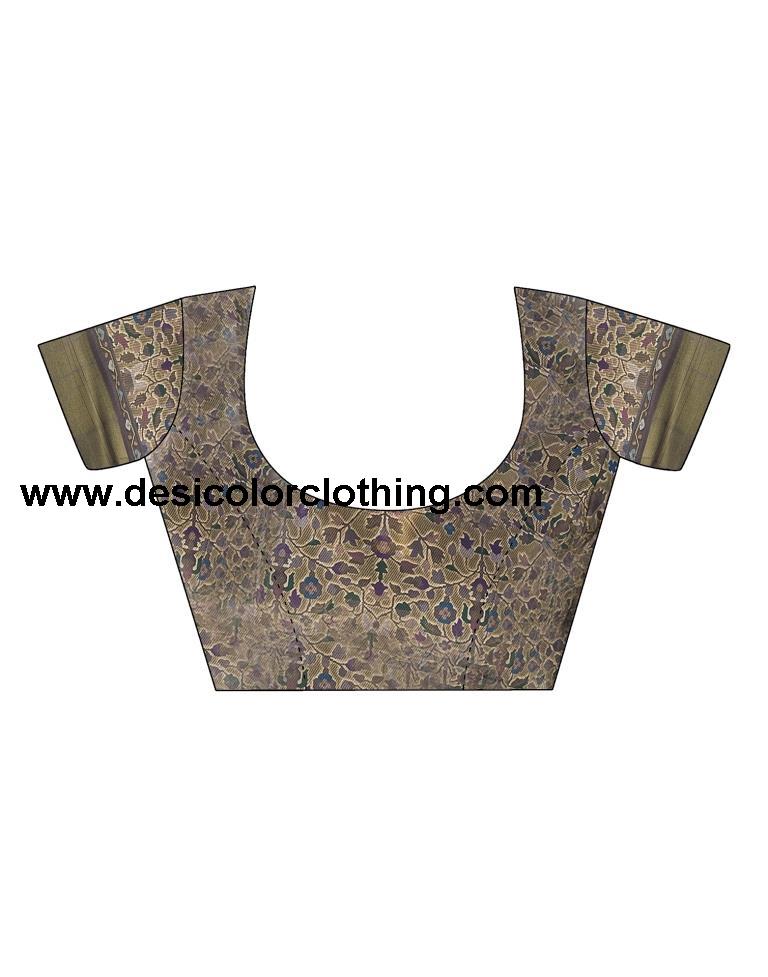Beige Silk Printed Saree