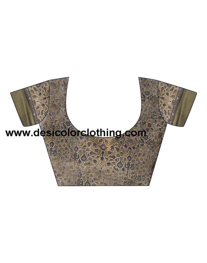 Beige Silk Printed Saree