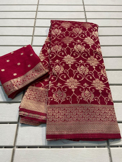 Pure Crepe Khadi Silk Saree
