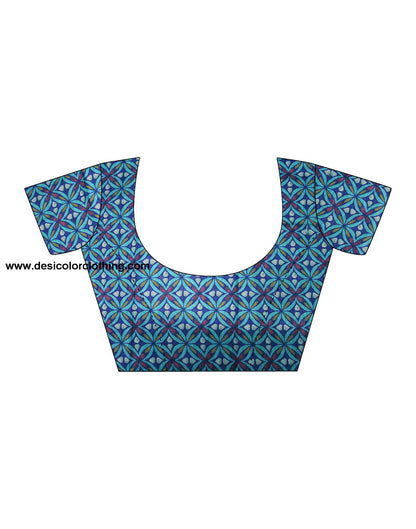 Blue Banarasi Georgette Woven Saree