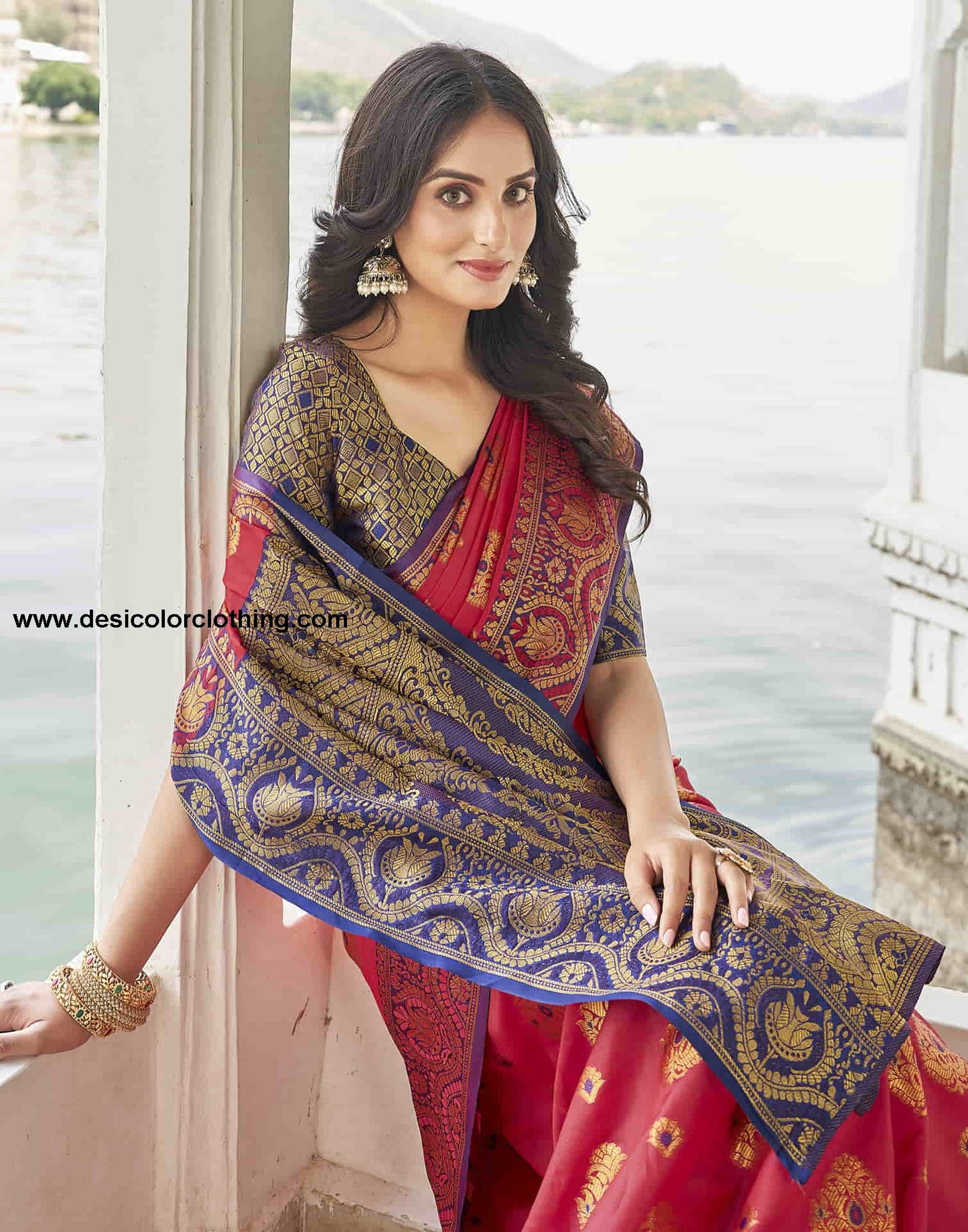Red Silk Woven Banarasi Saree
