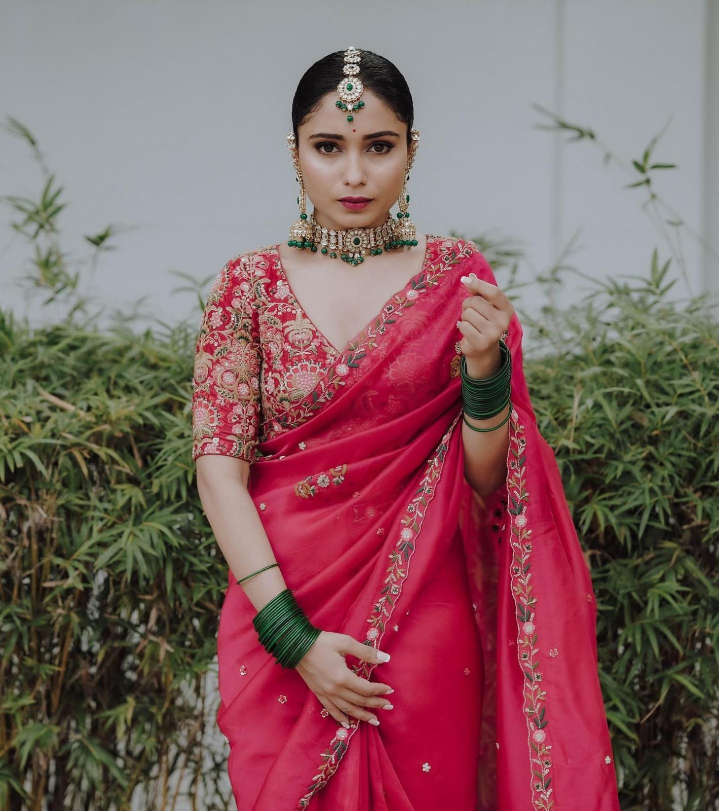 Product Image - Designer Organza Khadi Silk Saree with Embellished Blouse