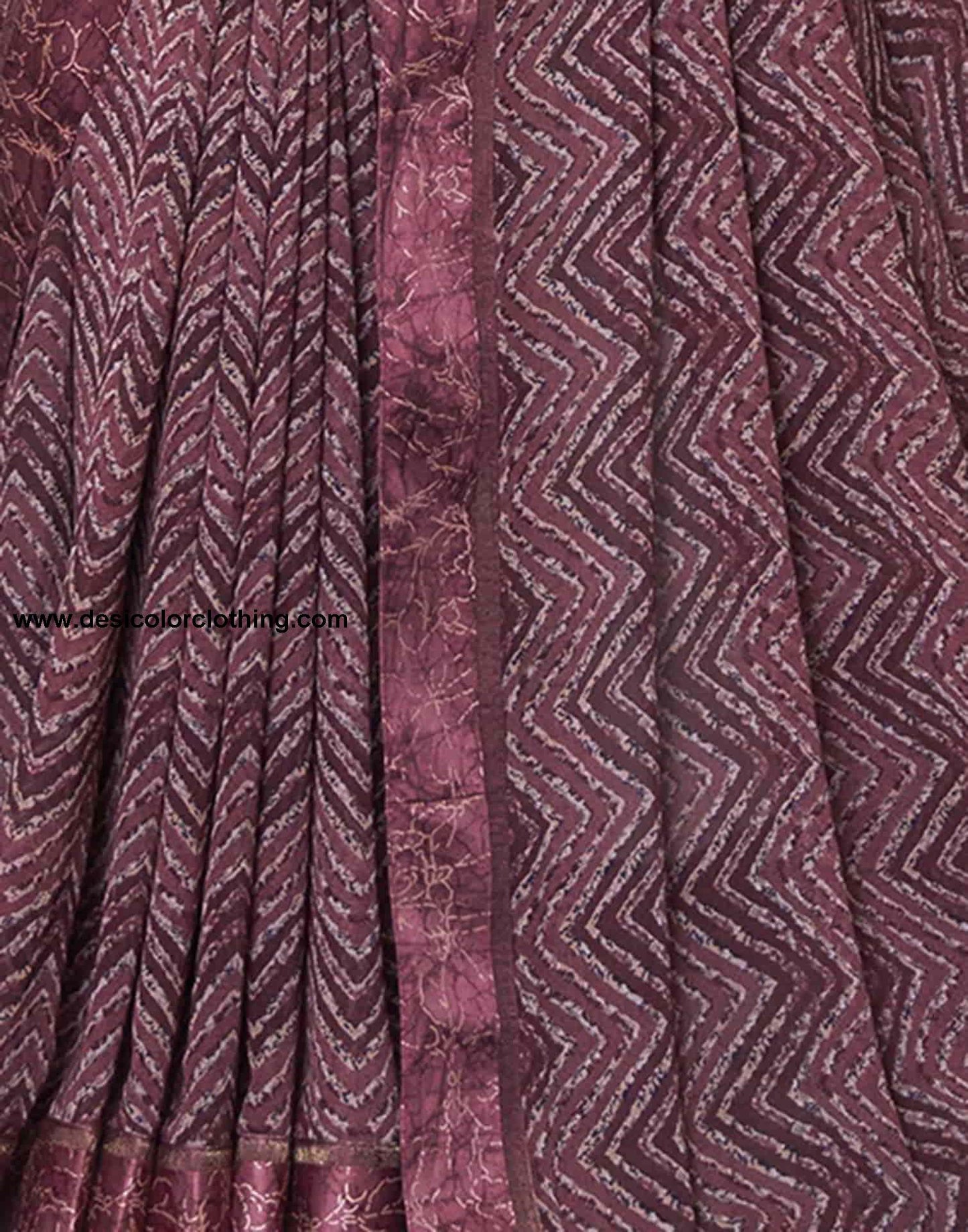 Wine Georgette Printed Saree