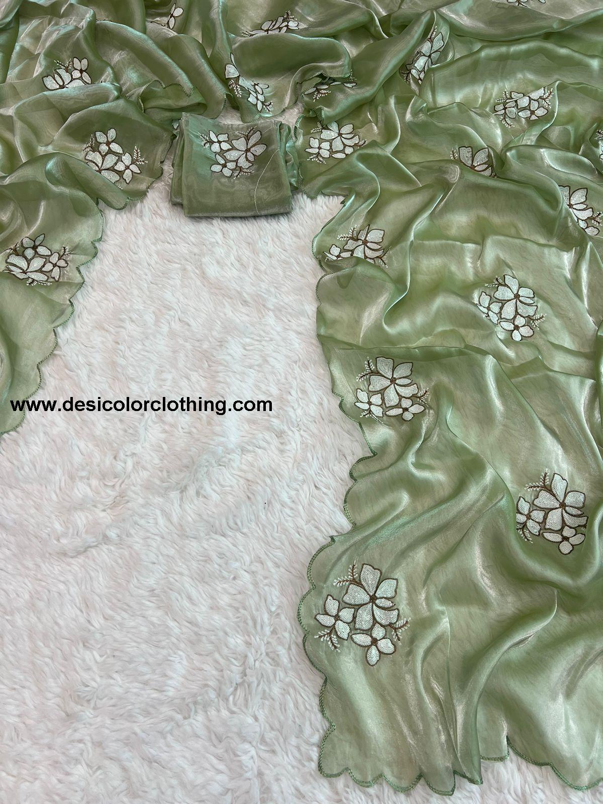 Pure Glass Jimmy Chu Chiffon Saree Collection*