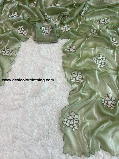 Pure Glass Jimmy Chu Chiffon Saree Collection*